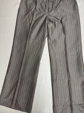 Banana Republic Gray Pinstripe Pants with Pink Satin Lining